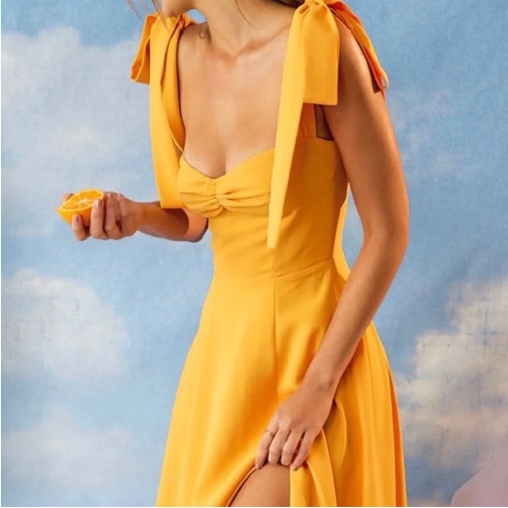 House of CB Alicia Yellow Midi Sundress - XS - Picture 2 of 16